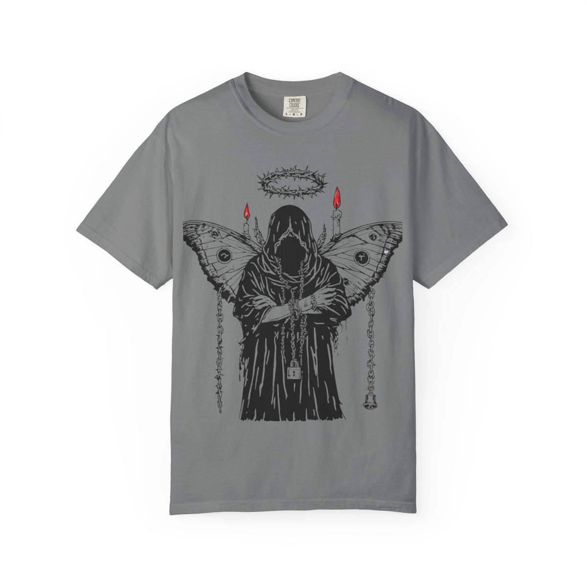 Grim Reaper Butterfly T-Shirt, Gothic Skull Wings Design