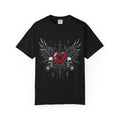 Gothic Winged Heart and Skulls T-Shirt | Dark Alternative Design