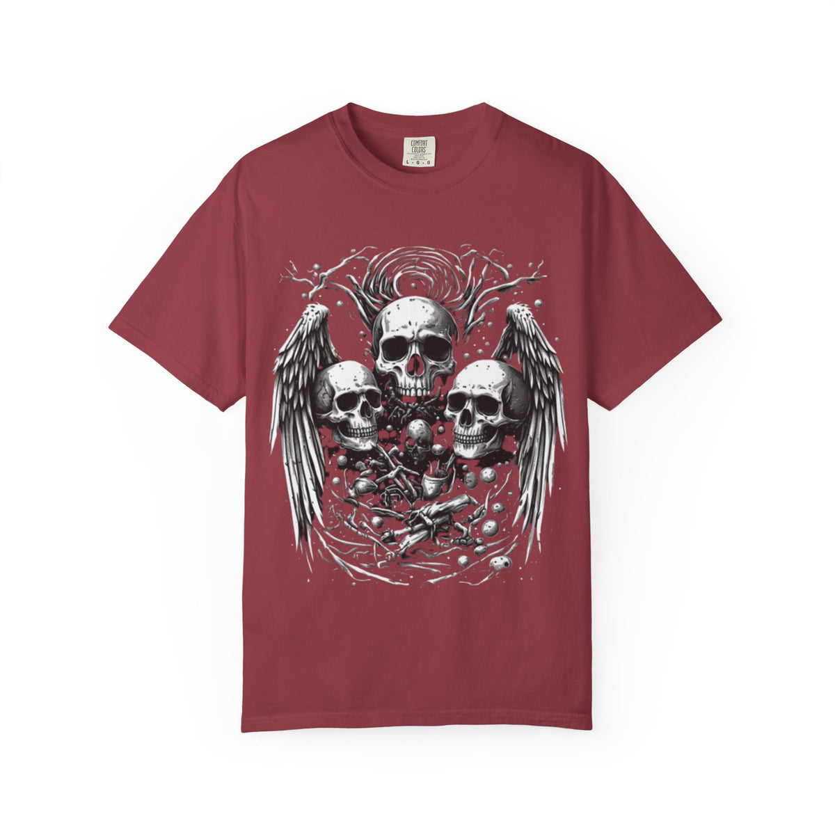Skull and Wings Graphic T-Shirt | Gothic Skeleton Design