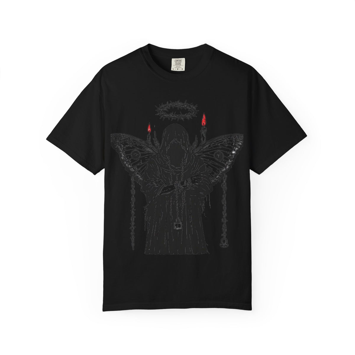 Grim Reaper Butterfly T-Shirt, Gothic Skull Wings Design
