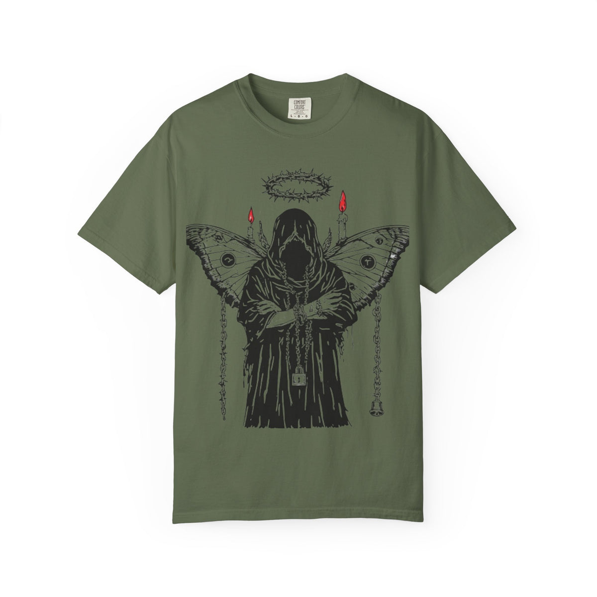 Grim Reaper Butterfly T-Shirt, Gothic Skull Wings Design