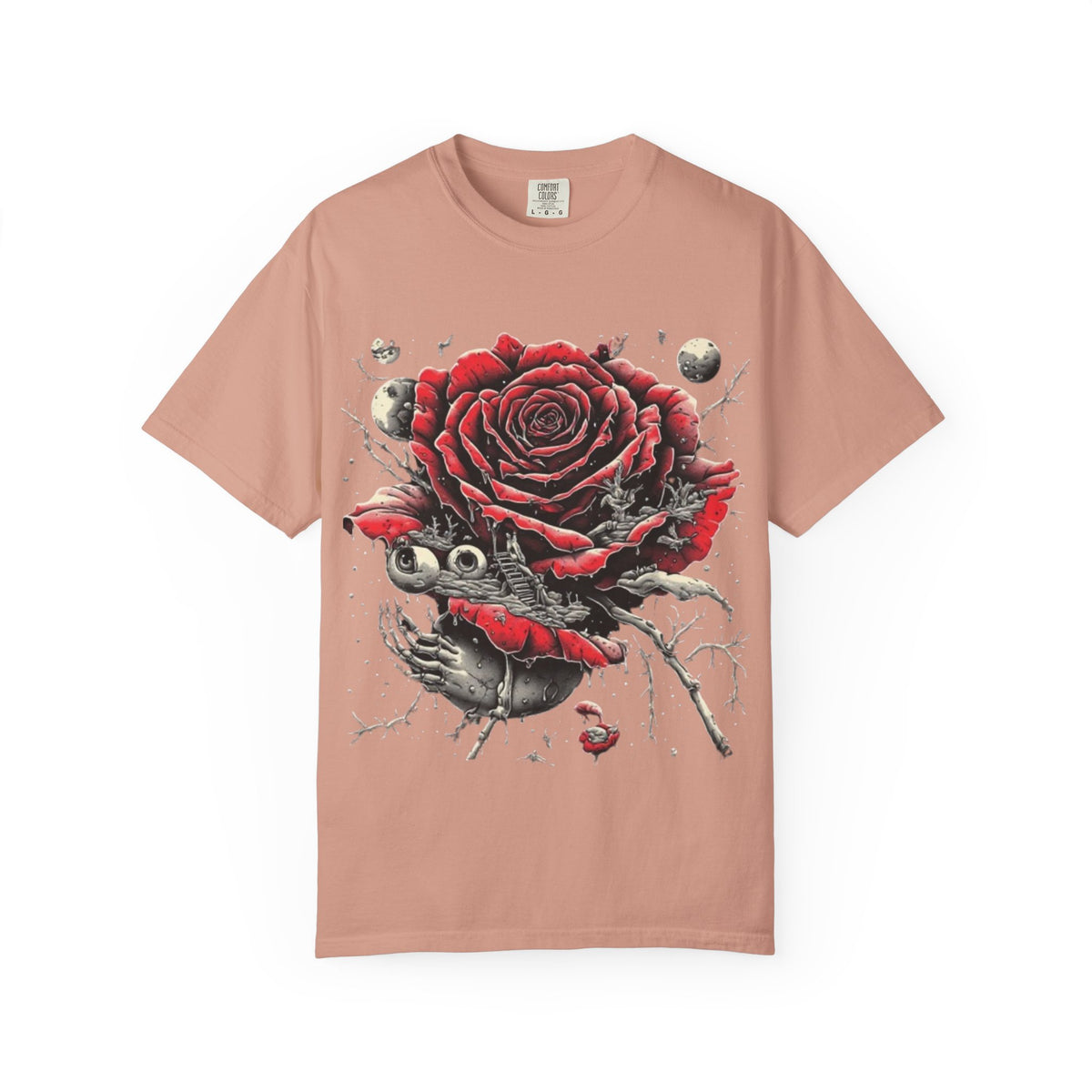Gothic Cross and Skull Artwork T-Shirt | Dark Religious Graphic