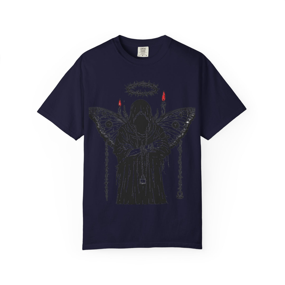 Grim Reaper Butterfly T-Shirt, Gothic Skull Wings Design
