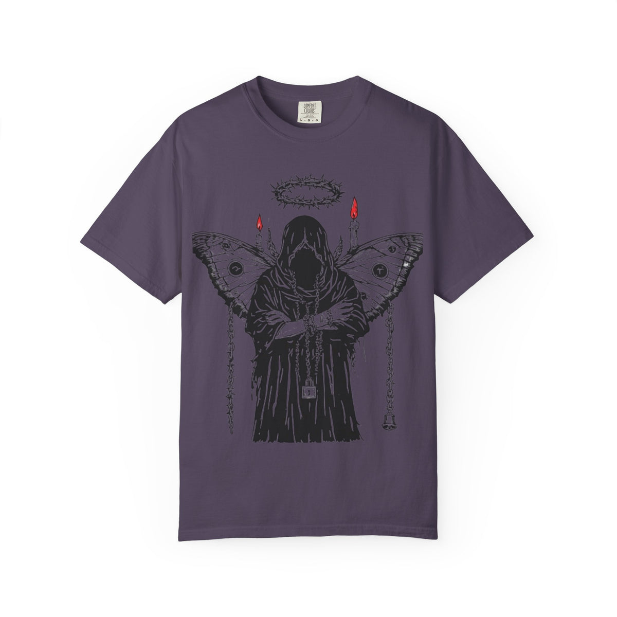 Grim Reaper Butterfly T-Shirt, Gothic Skull Wings Design
