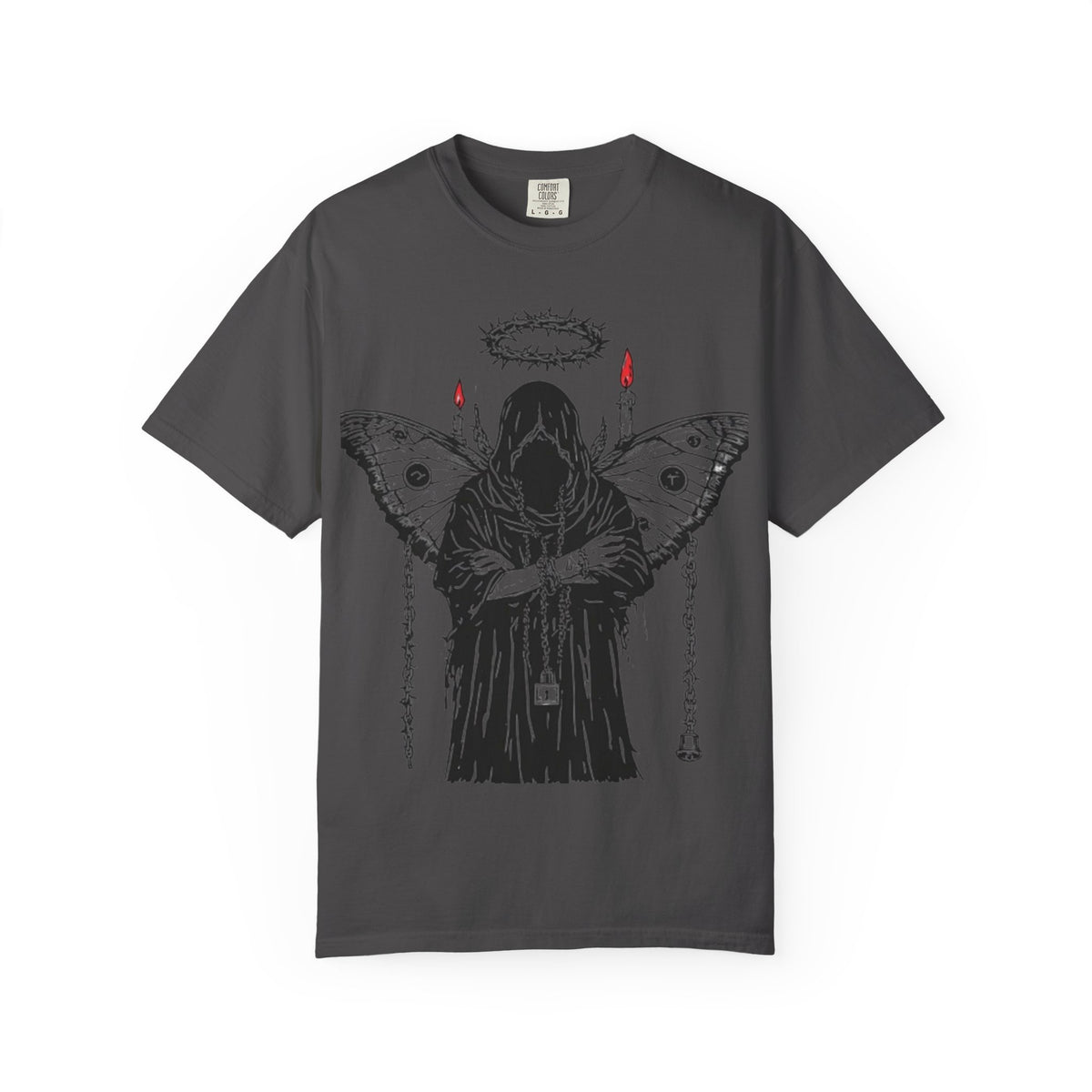 Grim Reaper Butterfly T-Shirt, Gothic Skull Wings Design
