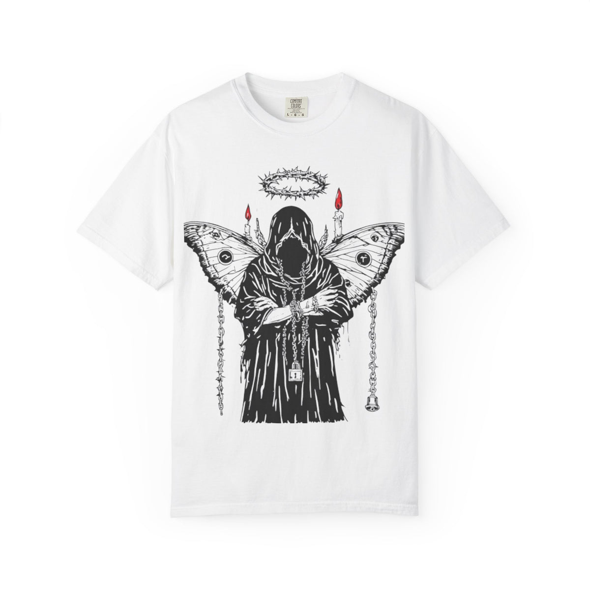 Grim Reaper Butterfly T-Shirt, Gothic Skull Wings Design
