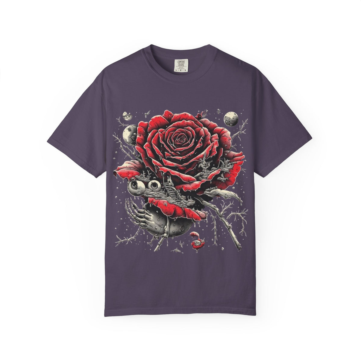Gothic Cross and Skull Artwork T-Shirt | Dark Religious Graphic