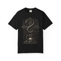Gothic Serpent Skull Floral T-Shirt